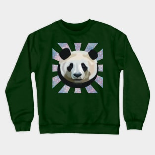 Striking Panda bear on patterned sun rays Crewneck Sweatshirt